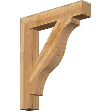 Ekena Millwork Funston Block Rough Sawn Bracket, Western Red Cedar, 6"W x 36"D x 42"H BKT06X36X42FST05RWR